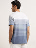 WES Lounge Blue Stripe Design Relaxed-Fit T-Shirt