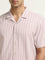 WES Casuals Dusty Pink Striped Relaxed-Fit Cotton Shirt