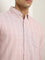 WES Casuals Pink Checkered Design Slim-Fit Cotton Shirt