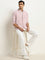 WES Casuals Pink Checkered Design Slim-Fit Cotton Shirt