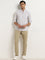 WES Casuals Beige Checkered Design Relaxed-Fit Cotton Shirt