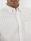 WES Casuals Beige Striped Relaxed-Fit Cotton Shirt