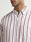 WES Casuals Dusty Pink Stripe Printed Slim-Fit Cotton Shirt