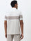 WES Casuals Beige Colour-Blocked Relaxed-Fit Polo T-Shirt