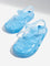 Yellow Light Blue Vinyl Multi-Strap Sandals