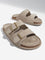 LUNA BLU Taupe Double Band Comfort Sandals