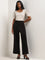 Wardrobe Black Solid High-Rise Trousers