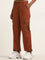 Studiofit Rust Cargo-Style Mid-Rise Pants