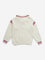 HOP Kids Ecru Text Embroidered Cotton Polo Sweater