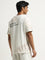 Studiofit Off-White Text Design Relaxed-Fit Cotton T-Shirt