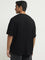 Nuon Black Striped Relaxed-Fit Cotton T-Shirt