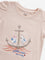 HOP Kids Peach Embellished Anchor Cotton T-Shirt