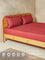 Westside Home Dark Red Solid Double Bed Fitted Sheet and Pillowcase Set