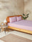 Westside Home Dark Pink Tulip Printed King Bed Flat Sheet and Pillowcase Set