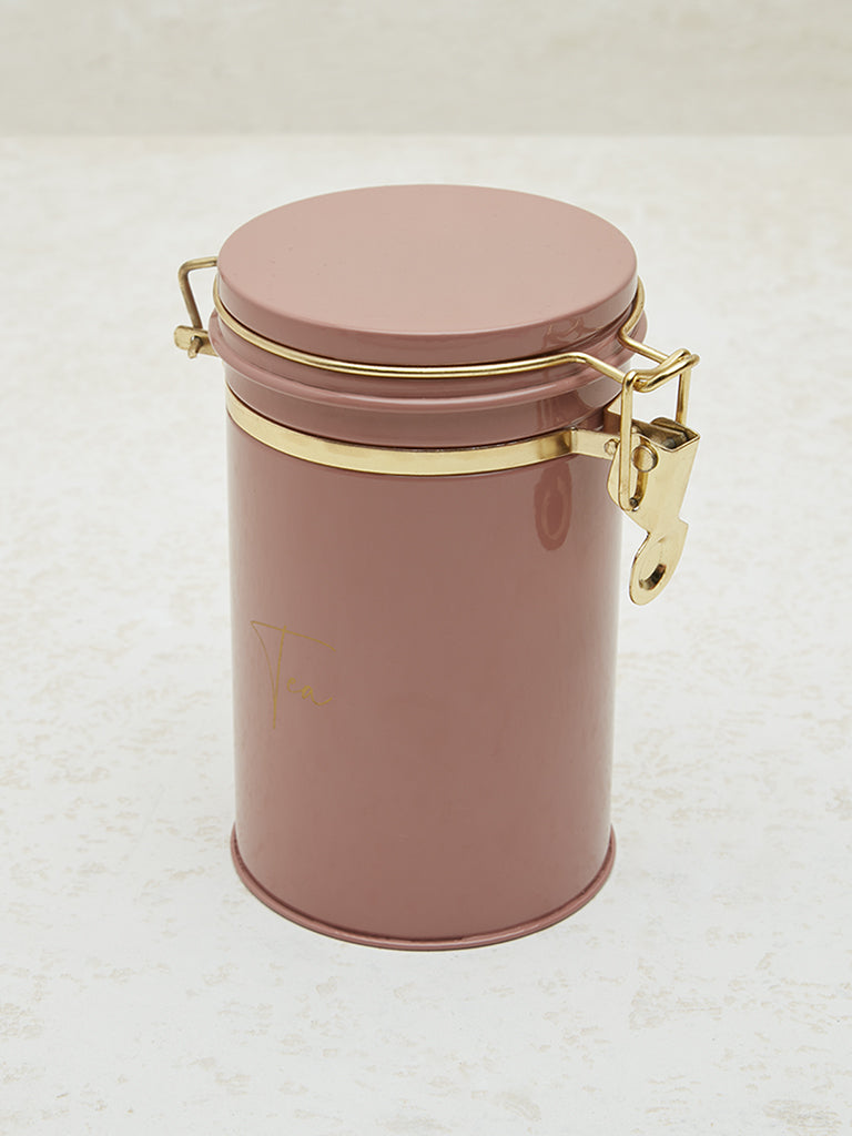 Westside Home Pink Text Design Tea Jar