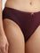 Wunderlove Burgundy Printed Cotton Blend Briefs - Pack of 3