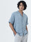 ETA Dusty Blue Textured Relaxed-Fit Cotton Shirt