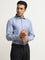 WES Formals Dusty Blue Checks Design Relaxed-Fit Shirt