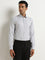 WES Formals Grey Pinstripe Design Slim-Fit Shirt