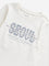 Y&F Kids Off-White Text Printed Cotton Blend Top