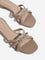 LUNA BLU Taupe Chain Detail Multi-Strap Slides