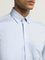 WES Formals Blue Slim-Fit Cotton Shirt