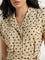 Wardrobe Beige Polka Dot Design Shirt Dress with Belt