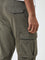 WES Casuals Olive Cargo-Style Relaxed-Fit Mid-Rise Cotton Blend Chinos