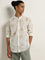 ETA Off-White Floral Design Resort-Fit Cotton Shirt