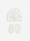 HOP Baby Off-White Cotton Cap with Mittens Set