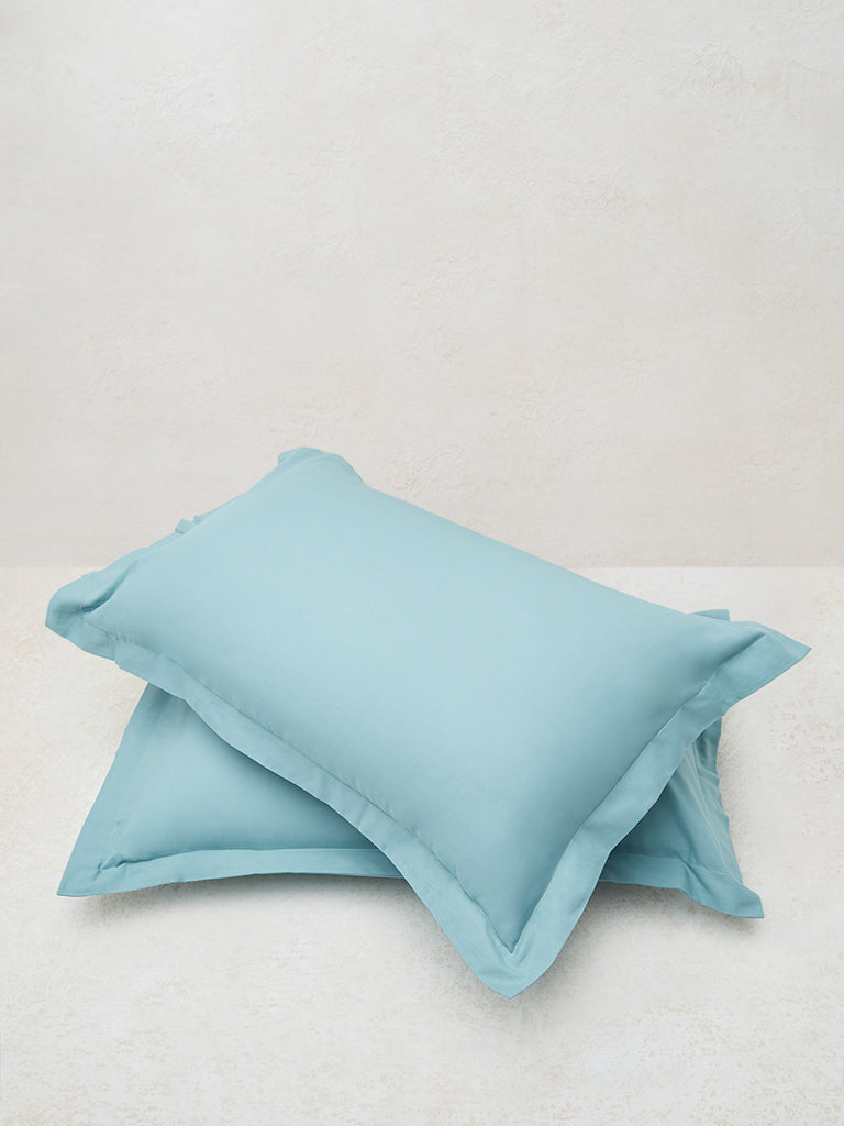 Westside Home Dusty Blue Solid Pillowcase (Set of 2)