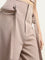 Nuon Taupe High-Rise Flared Trousers