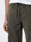 WES Casuals Olive Relaxed-Fit Mid-Rise Cotton Blend Joggers