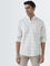 WES Casuals Off-White Checkered Relaxed-Fit Cotton Shirt