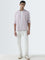 WES Casuals Pink Striped Slim-Fit Cotton Shirt