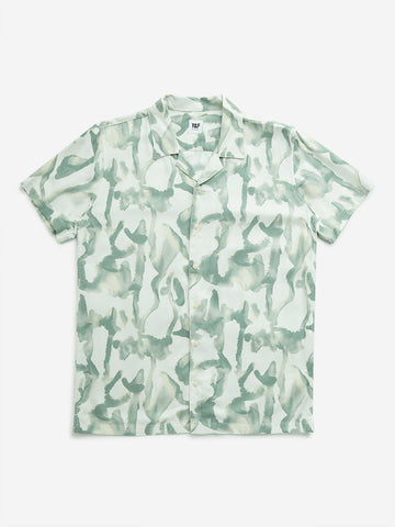 Y&F Kids Sage Abstract Printed Resort-Fit Shirt