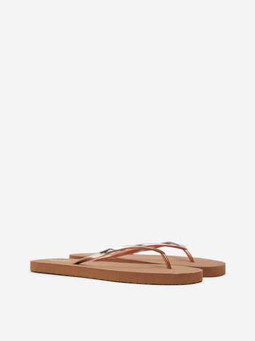 LUNA BLU Brown Solid Flip-Flop