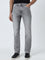 WES Casuals Light Grey Washed Slim-Fit Mid-Rise Jeans