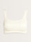 Superstar White Ribbed-Textured Seam-Free Padded Cotton Bra