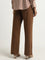 Wardrobe Brown Seam-Detailed High-Rise Trousers