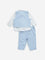 HOP Baby Light Blue Cotton Shirt, Waistcoat, Trousers & Bow Set