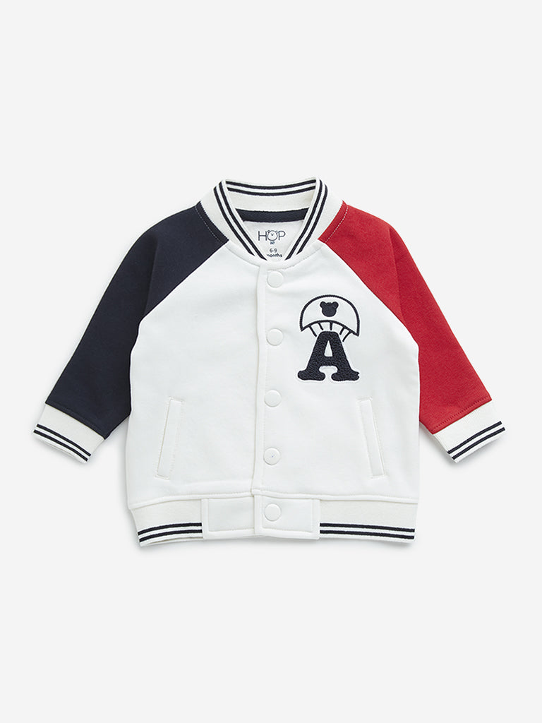 HOP Baby Off-White Colour-Blocked Jacket