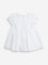 HOP Baby White Heart Embroidered A-Line Cotton Dress