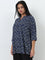 Diza Indigo Printed A-Line Kurti