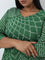 Diza Green Bandhani Printed A-Line Cotton Kurta