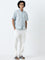 ETA Light Blue Schiffli Design Relaxed-Fit Shirt