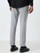 WES Formals Grey Checkered Carrot-Fit Mid-Rise Trousers