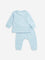 HOP Baby Blue Butterfly Printed Cotton T-Shirt & Pants Set