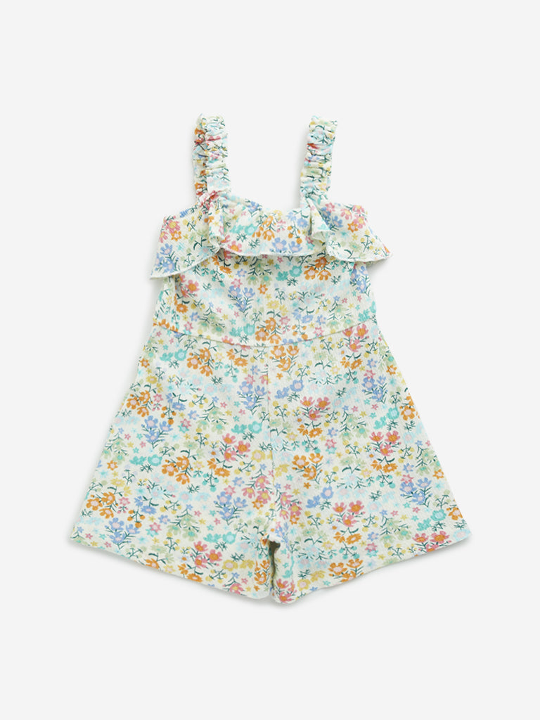 HOP Kids Multicolour Floral Detailed Jumpsuit