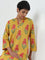 Utsa Yellow Floral Printed Straight Cotton Kurta